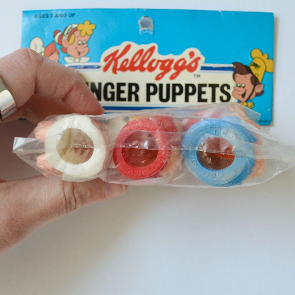 1984 Kellogg's Rice Krispies Snap Crackle Pop Finger Puppets NOS New Vintage - Picture 5 of 5